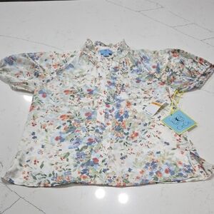 CeCe Multicolor Floral Blouse Sz Small New With Tags